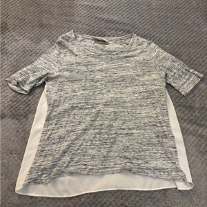 Loft Gray and White Women's Top